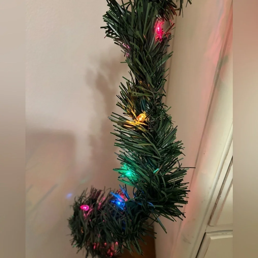 - 6 feet of Christmas garland with colored lights